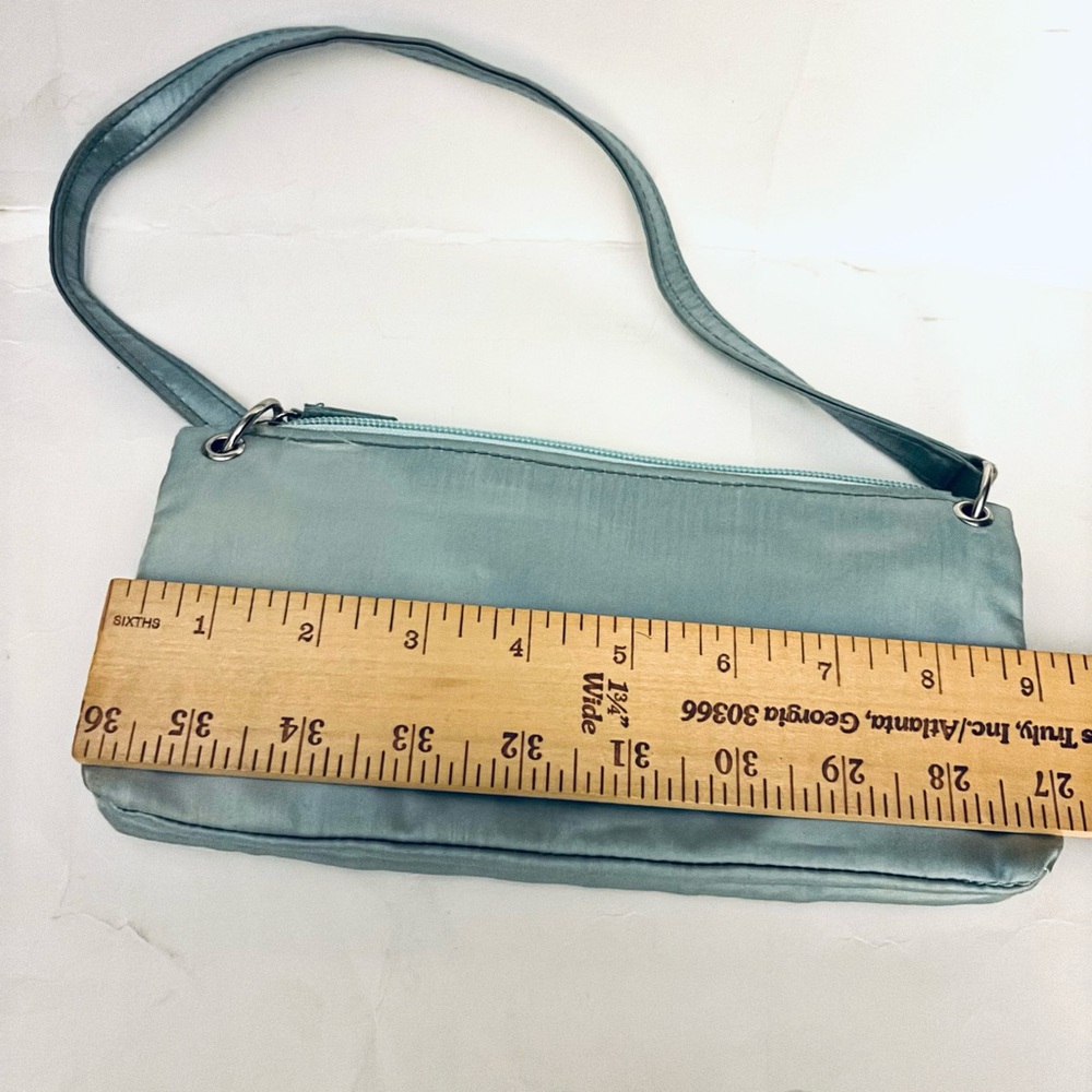 Vintage Menbur Elegant Light Blue Embroidered Women's Beaded Evening Bag Purse - Picture 6 of 7